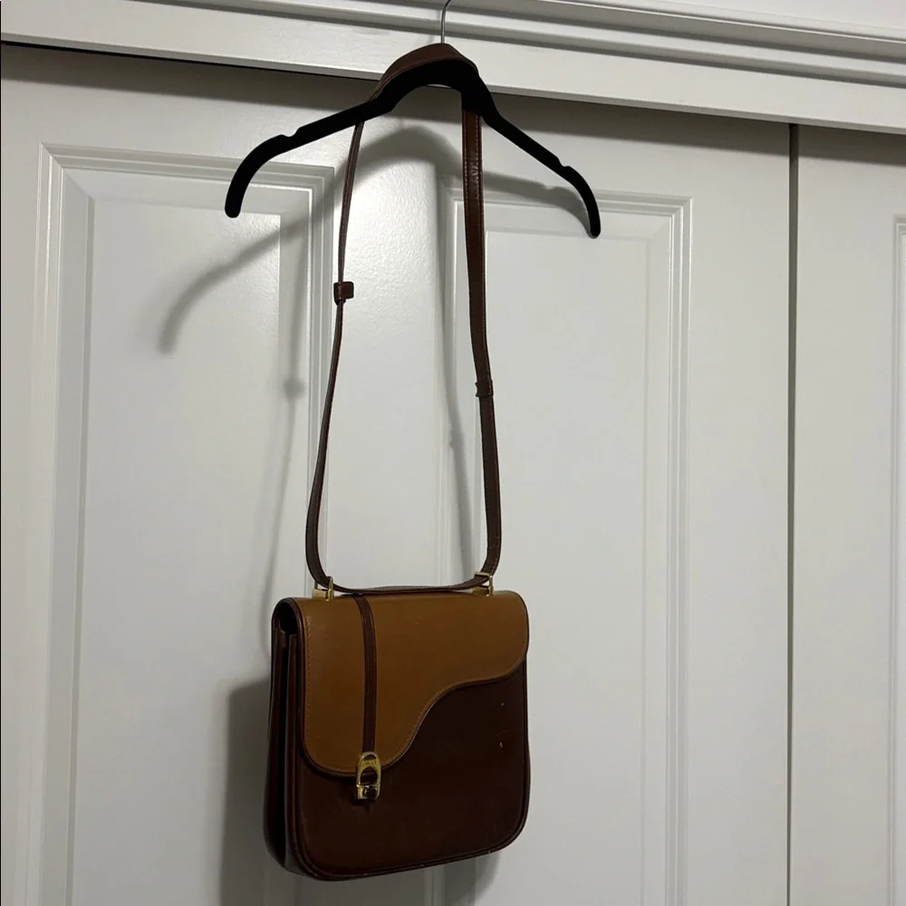 Vintage Gucci Equestrian Leather Shoulder Bag in brown 1970-80 - Picture 2 of 11